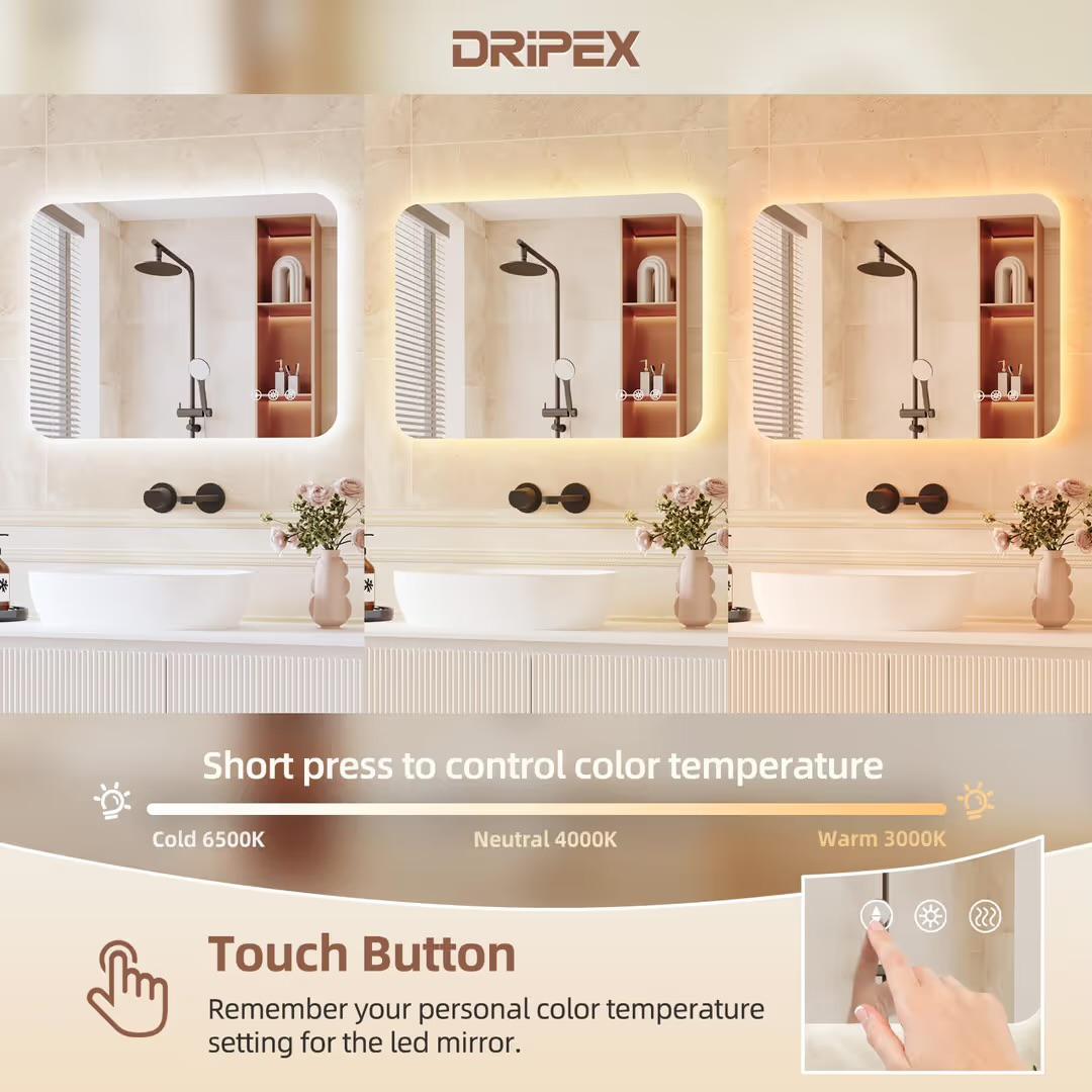 Dripex LED Bathroom Mirror with Light