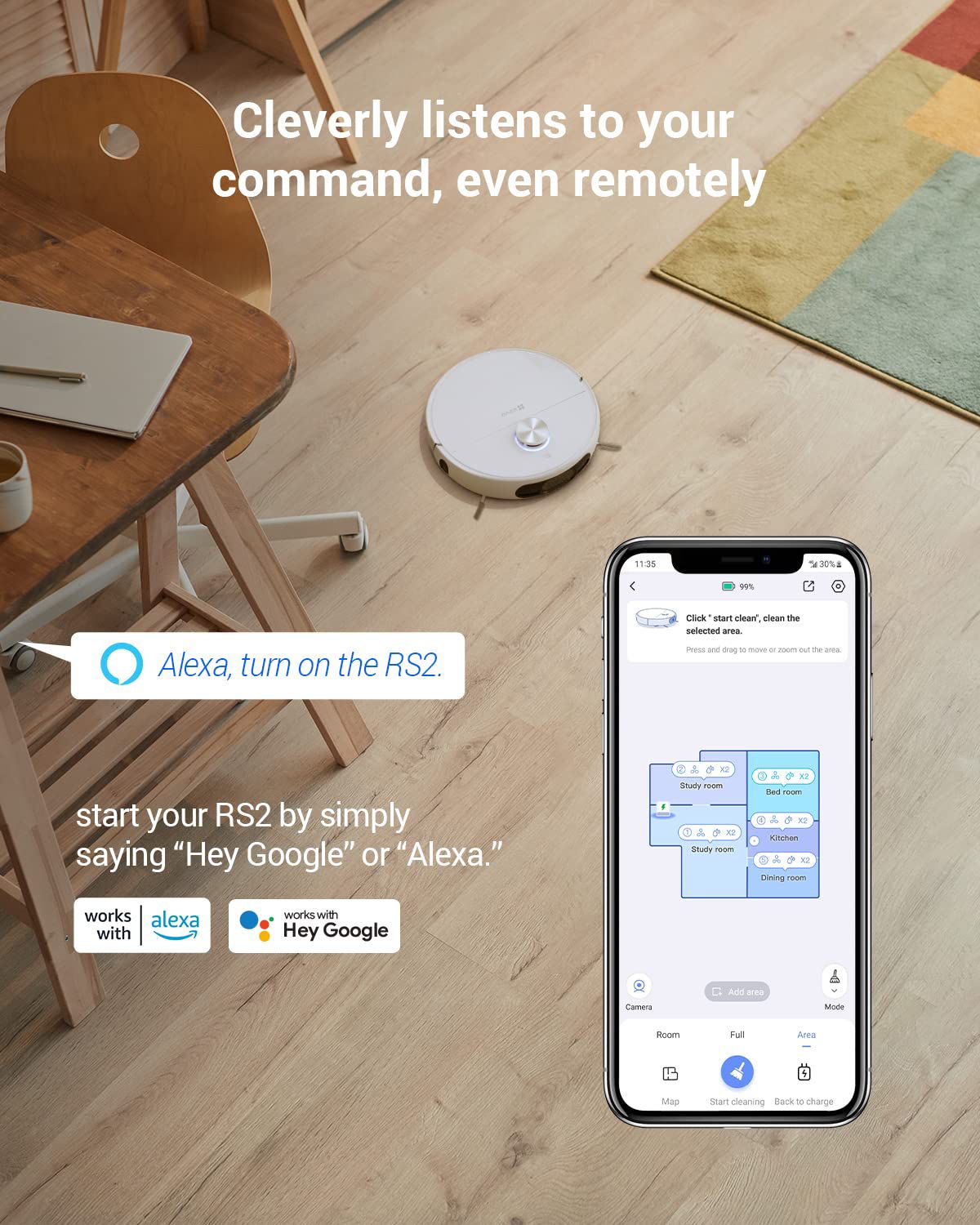 EZVIZ RS2 Robot Vacuum Cleaner with All-in-One Station