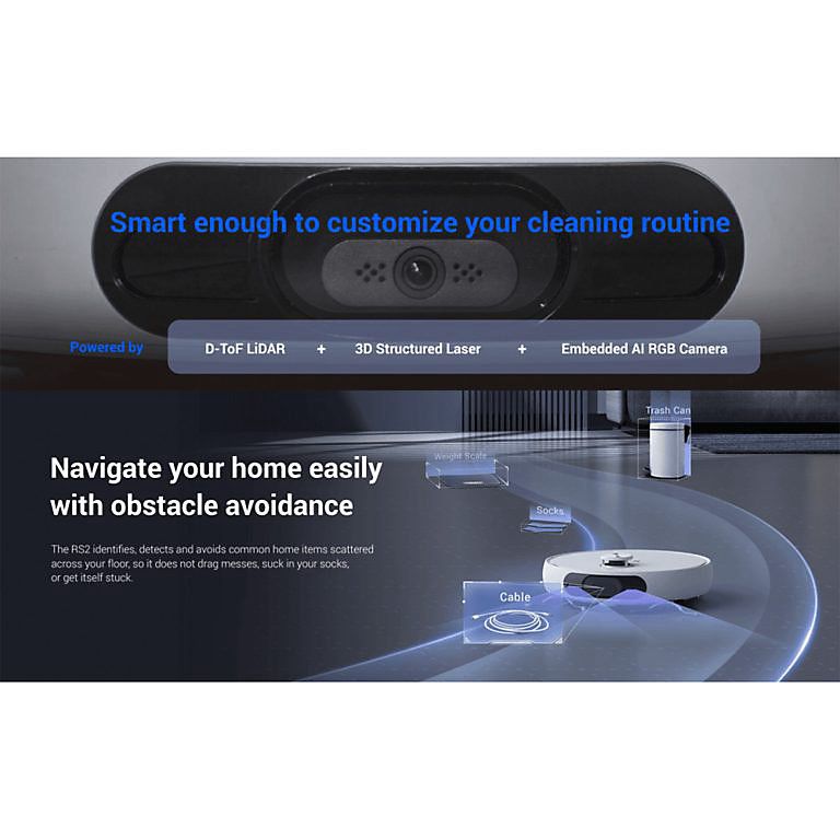EZVIZ RS2 Robot Vacuum Cleaner with All-in-One Station
